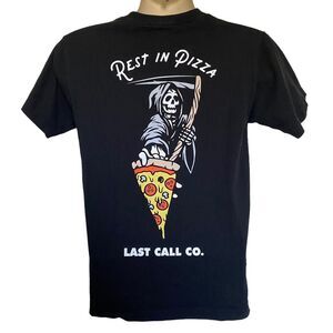 Last Call Co. Rest in Pizza Grim Reaper Tee Sz S